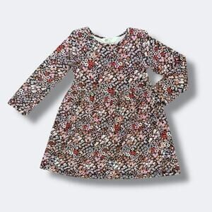 🐞3/$22 H&M Girls Long Sleeve Dress 3/4T Ditsy Floral Cotton Casual Fall Winter